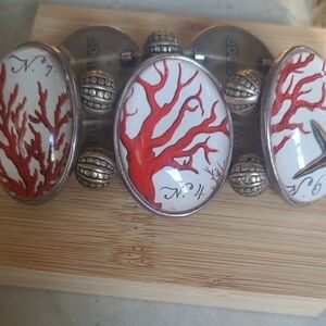 Vintage Joolz Hayworth Handcrafted Ancient Red Tree Bracelet